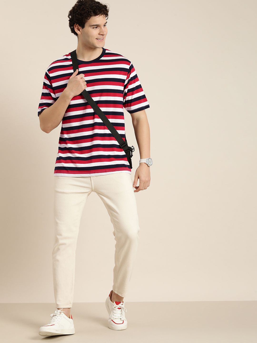 DILLINGER Men Striped Loose T-shirt