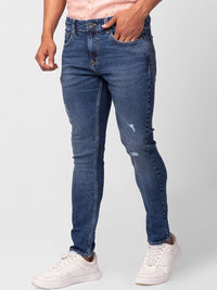 SPYKAR Men Tapered Fit Low Distress Light Fade Stretchable Jeans