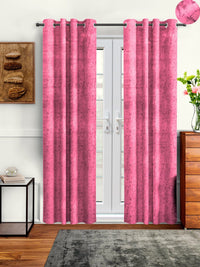 Cortina Pink Set of 2 Room Darkening Velvet Door Curtain