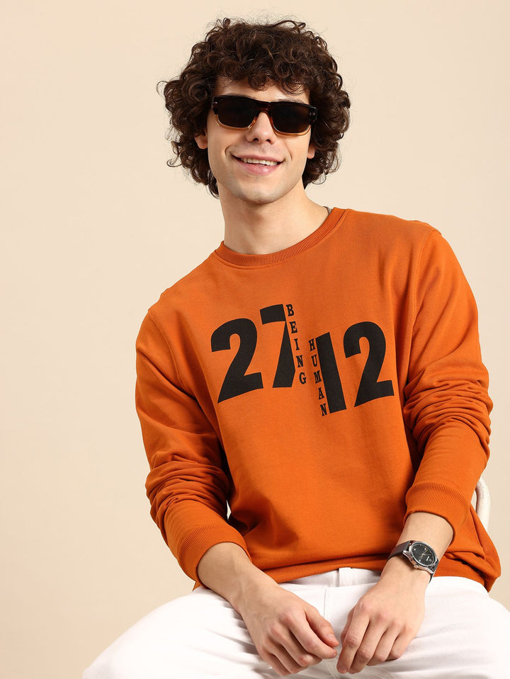 Being Human Typography Printed Pure Cotton Sweatshirt