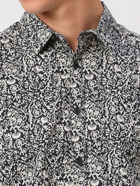 Being Human Floral Printed Pure Cotton Slim Fit Casual Shirt