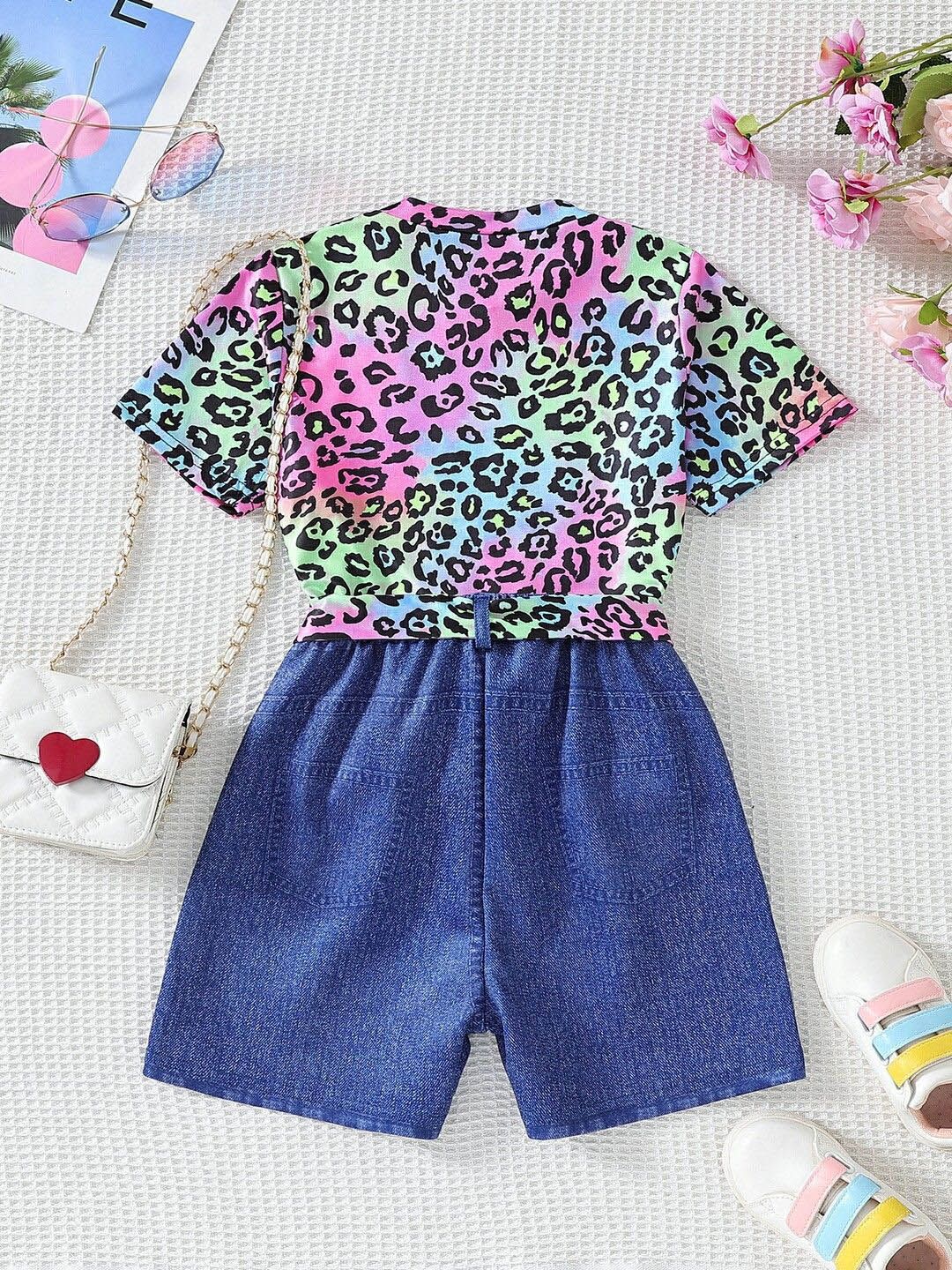 YK Girls Printed T-Shirt & Shorts Clothing Set
