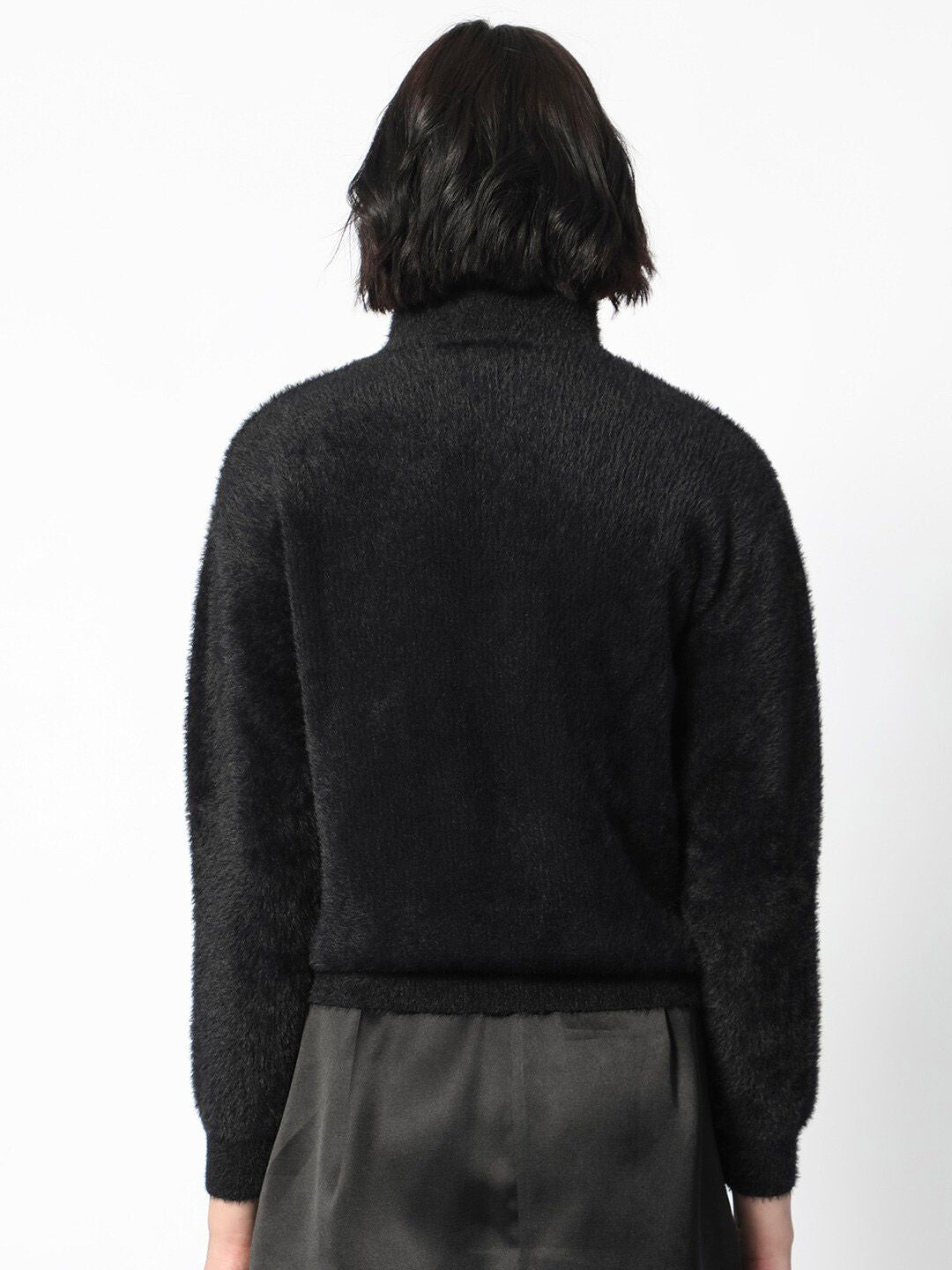 RAREISM Henley Neck Faux Fur Pullover