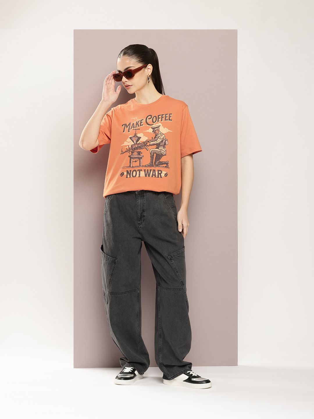 DILLINGER Women Graphic Printed Oversized T-shirt