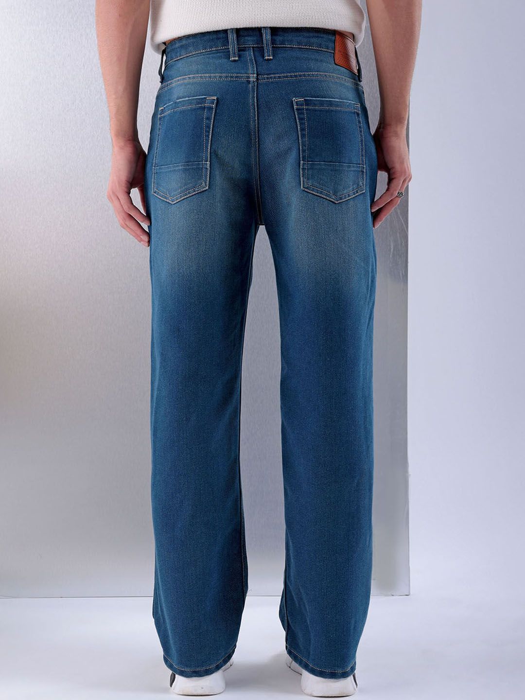 The Indian Garage Co Men Mid-Rise Loose Baggy Fit Stretchable Jeans