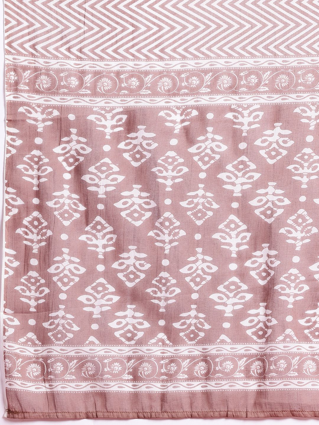 Anouk Floral Printed Pure Cotton Kurta With Trousers & Dupatta