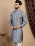 Anouk Floral Embroidered Thread Work Cotton Silk Straight Kurta