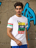 The Indian Garage Co Men Johnny Bravo Graphic Printed Round Neck Cotton Slim Fit T-shirt