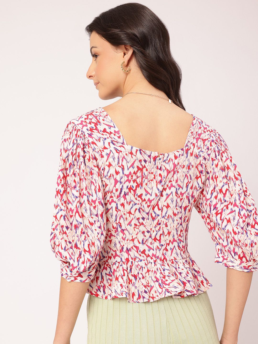 DressBerry Sweet & Simple Square Neck A-line Top