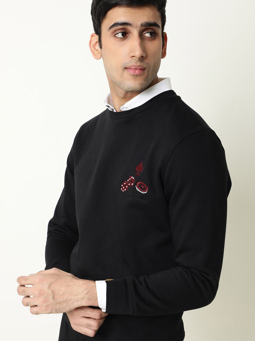RARE RABBIT Men Camisa Slim Fit Solid Sweatshirt