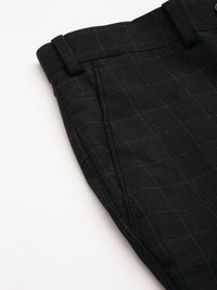 Park Avenue Men Checked Smart Low-Rise Formal Trousers