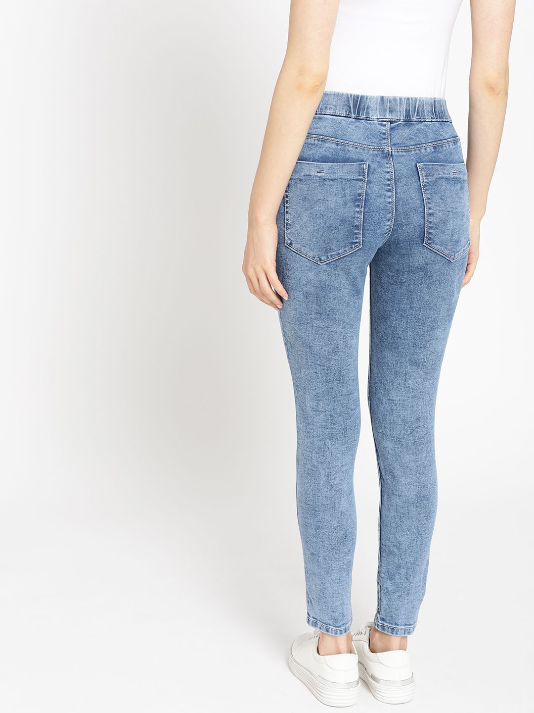 DressBerry Women Blue Super Skinny Fit Washed Jeggings