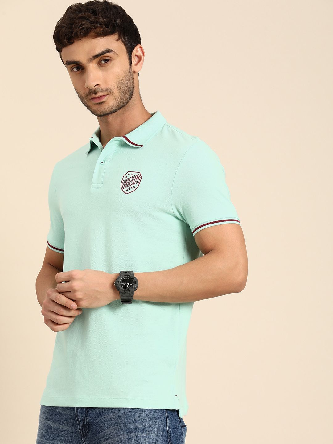 Being Human Polo Collar Pure Cotton T-shirt