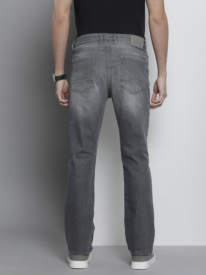 The Indian Garage Co Men Bootcut Heavy Fade Stretchable Jeans