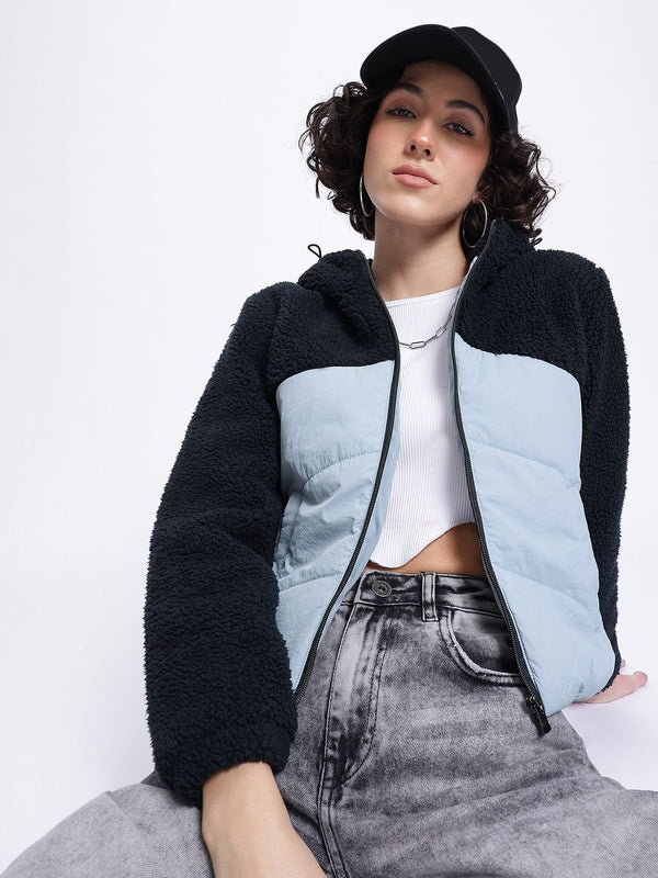 DressBerry Playful Padded Sherpa Colourblocked Jacket
