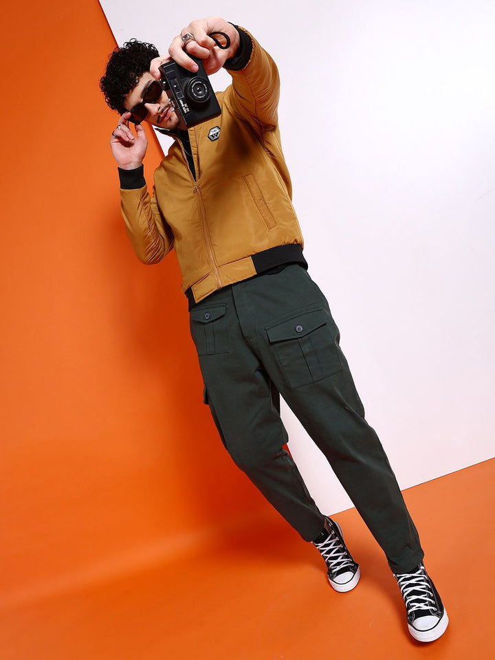 The Indian Garage Co Men Solid Regular Fit Bomber Jacket