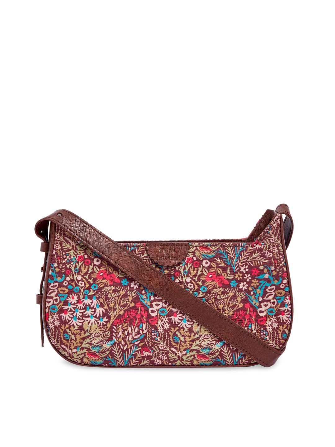 TEAL BY CHUMBAK Floral Printed Structured Sling Bag