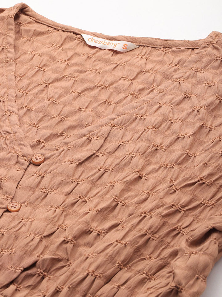 DressBerry Textured Top With Skirt Co-Ord Set