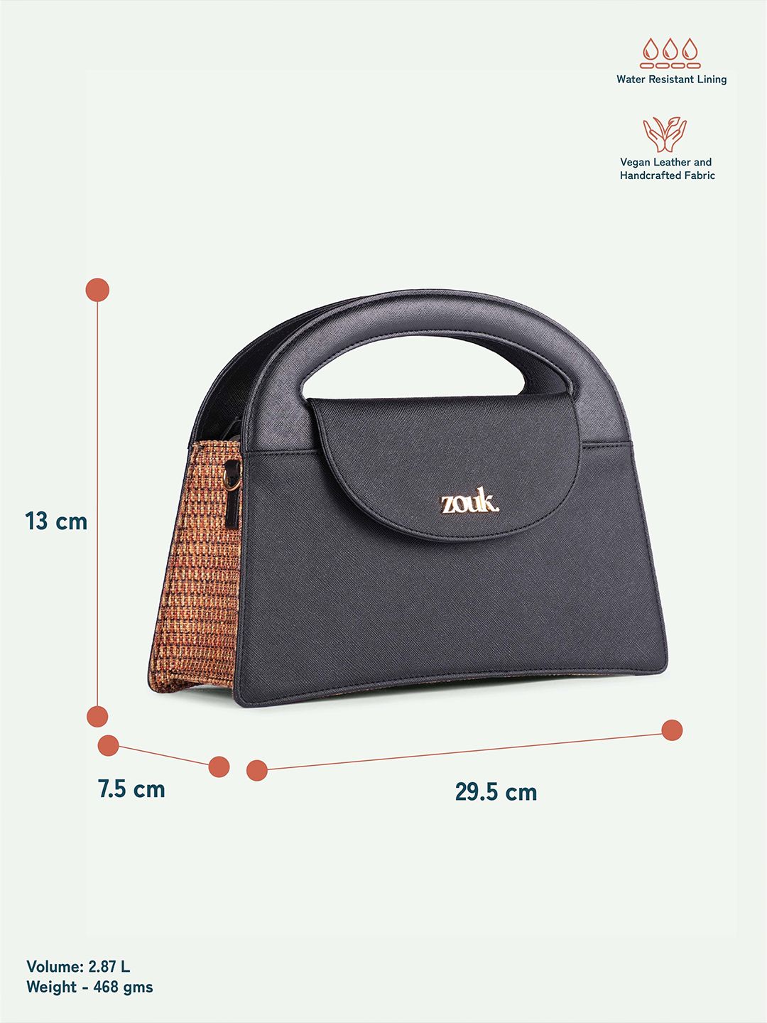 ZOUK Printed Structured Sling Bag