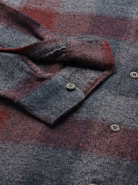 THE BEAR HOUSE Men Blue Pure Cotton Slim Fit Checked Casual Shirt