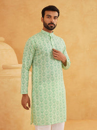 SOJANYA Motif Etnik Bercetak Kolar Jalur Kurta Lurus