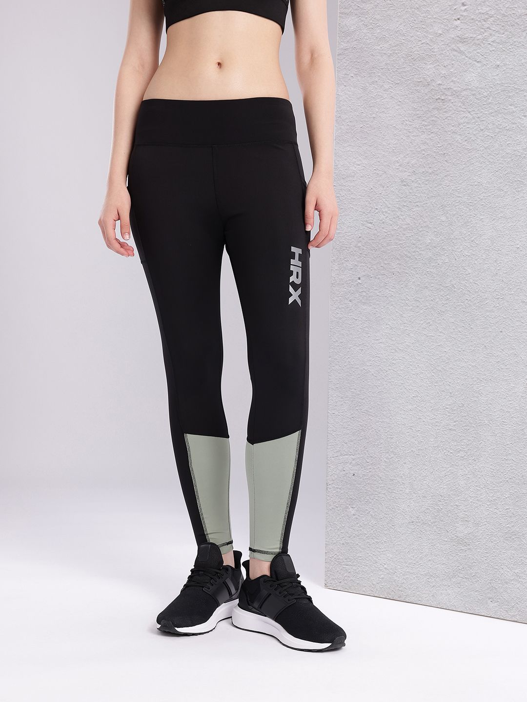 HRX by Hrithik Roshan Women Colourblock Rapid-Dry Running Tights