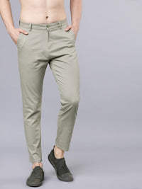 HIGHLANDER Men Olive Green Tapered Fit Chinos