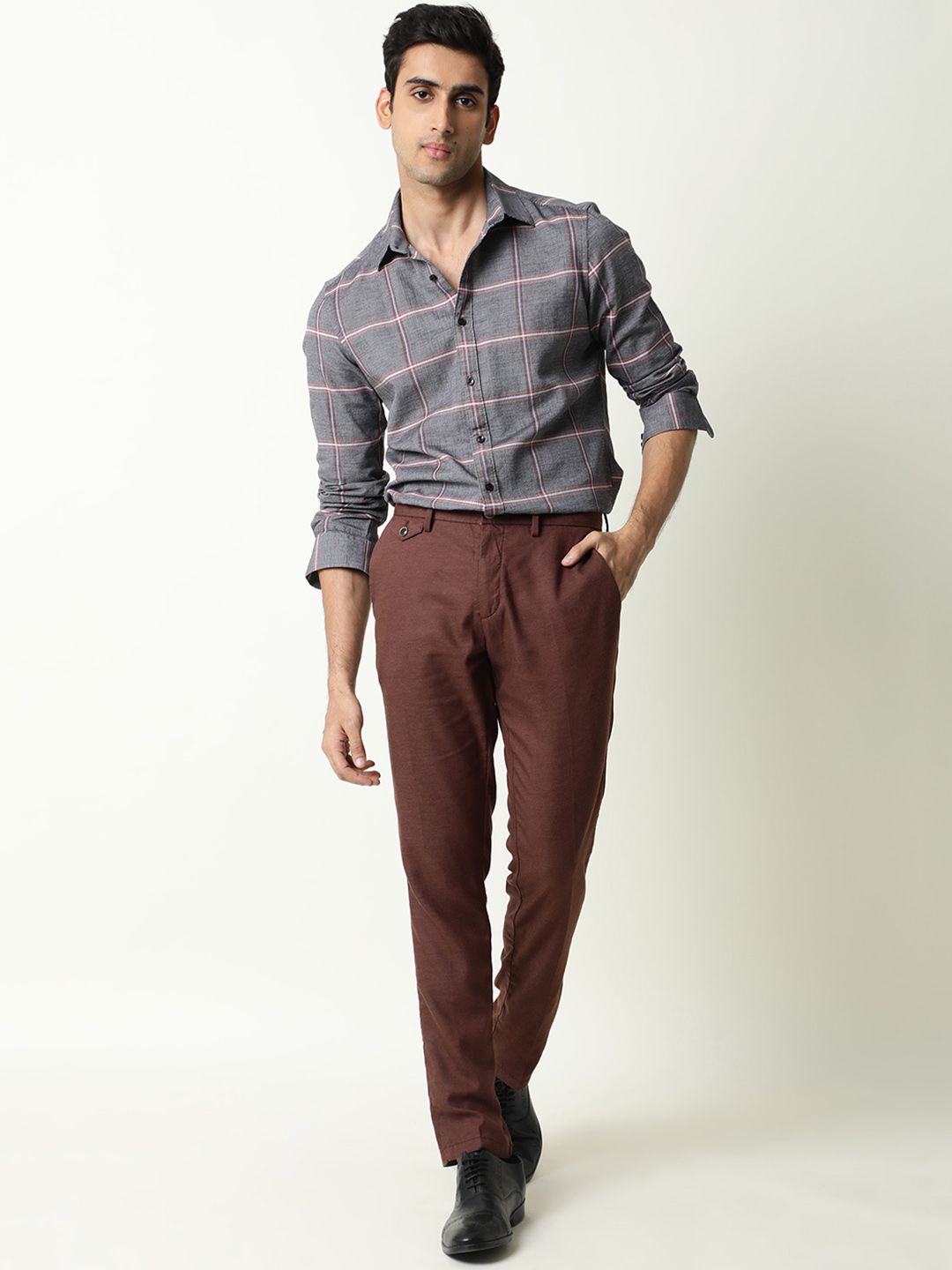 RARE RABBIT Men Slim Fit Trousers