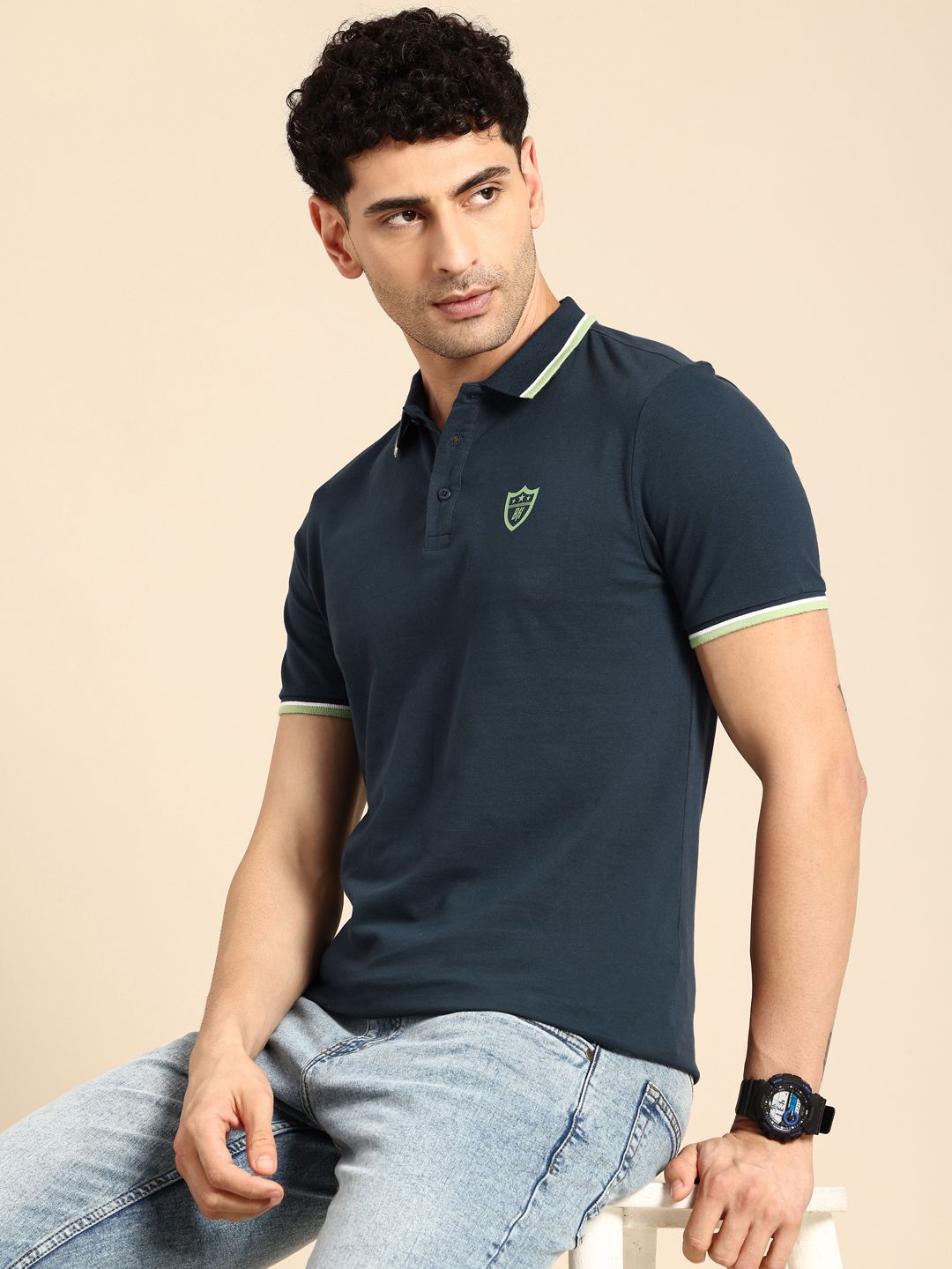 Being Human Polo Collar Pure Cotton T-shirt