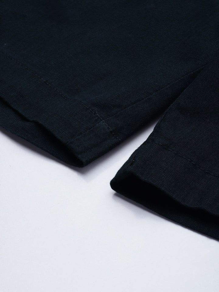 The Indian Garage Co Men Linen Cotton Slim Fit Cargo Shorts