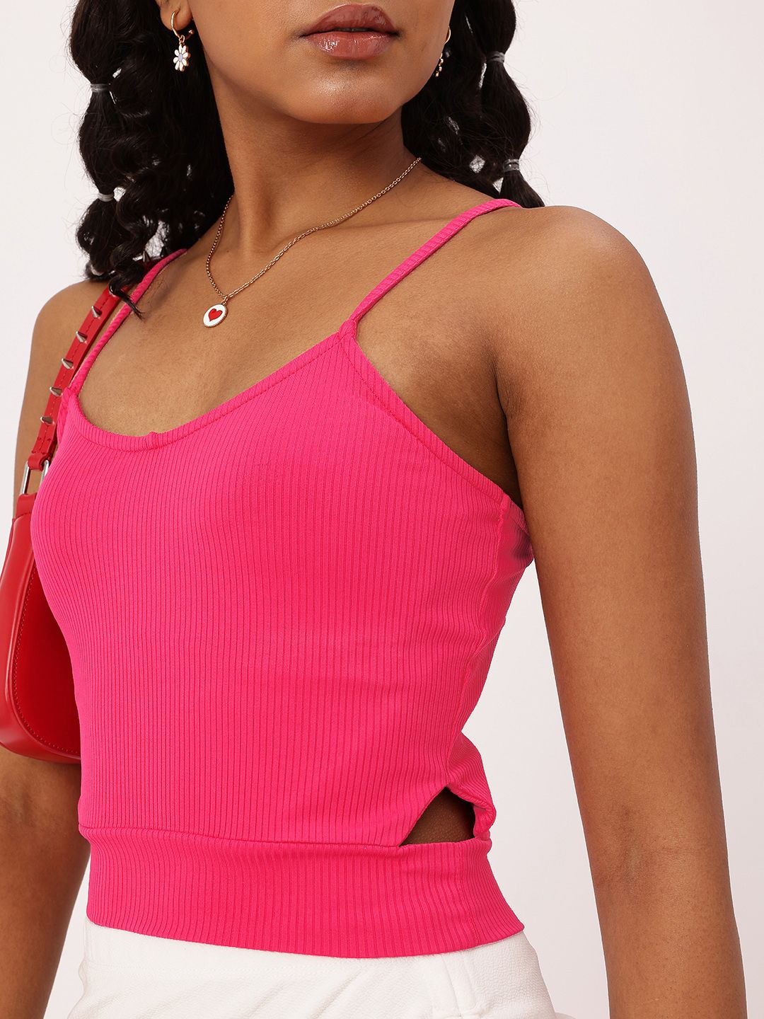 DressBerry Barbie But Better Ribbed Cut-Out Crop Top