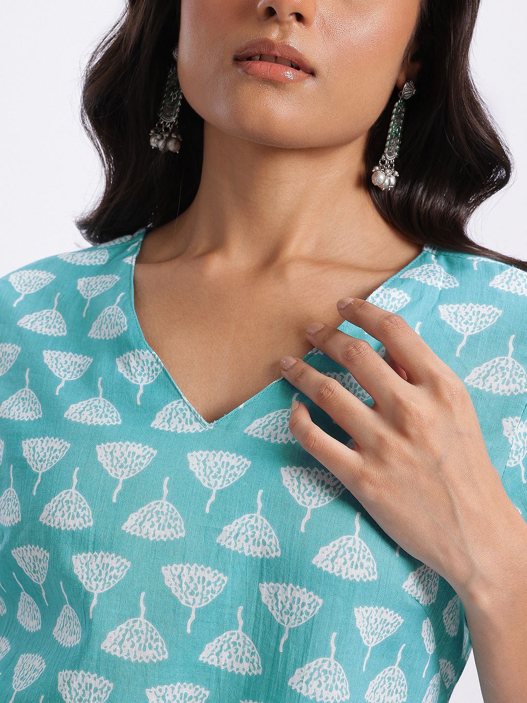 Anouk Printed Pure Cotton Kurta with Trousers & Dupatta