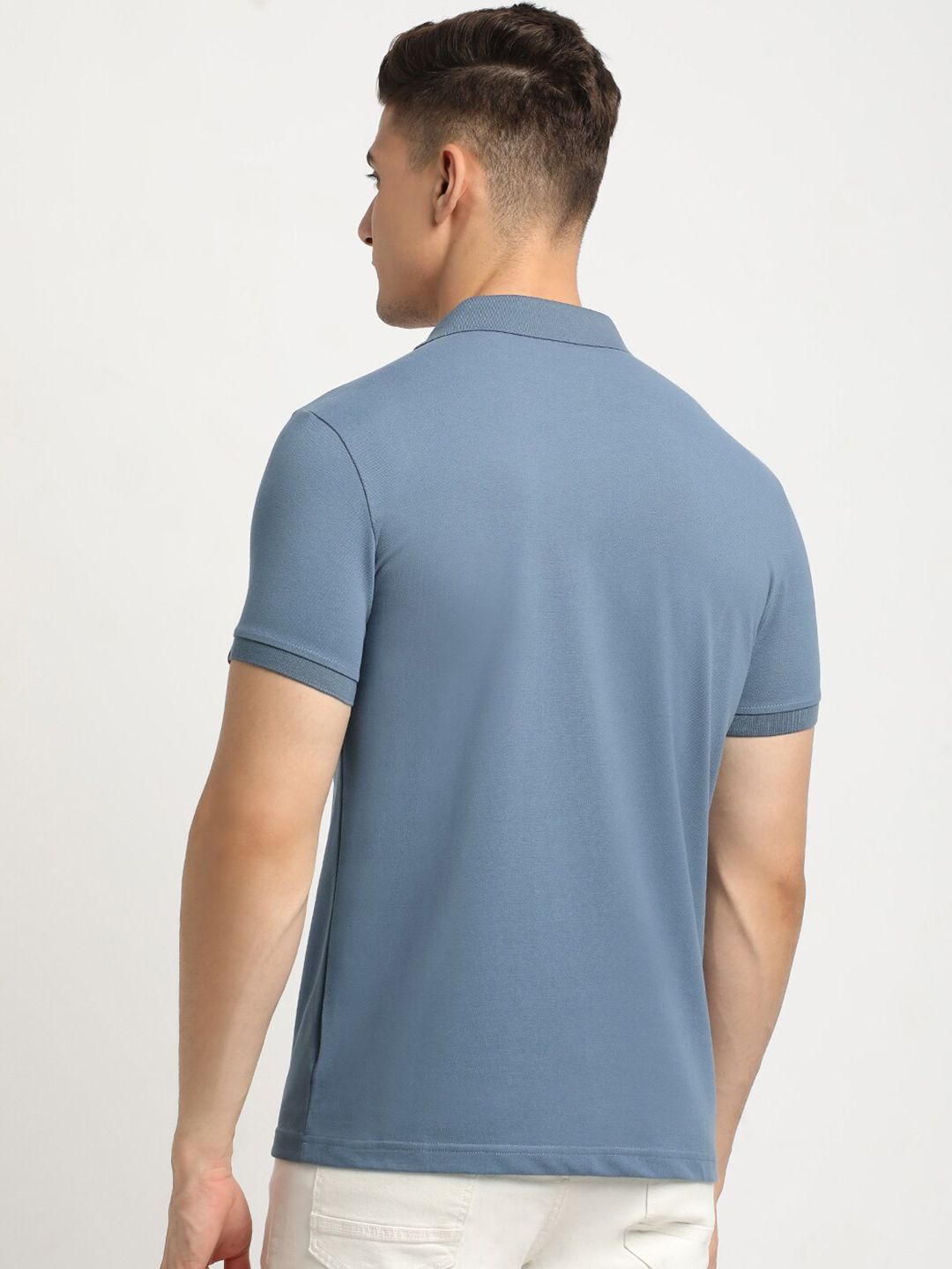 THE BEAR HOUSE Polo Collar Short Sleeves Slim Fit T-shirt