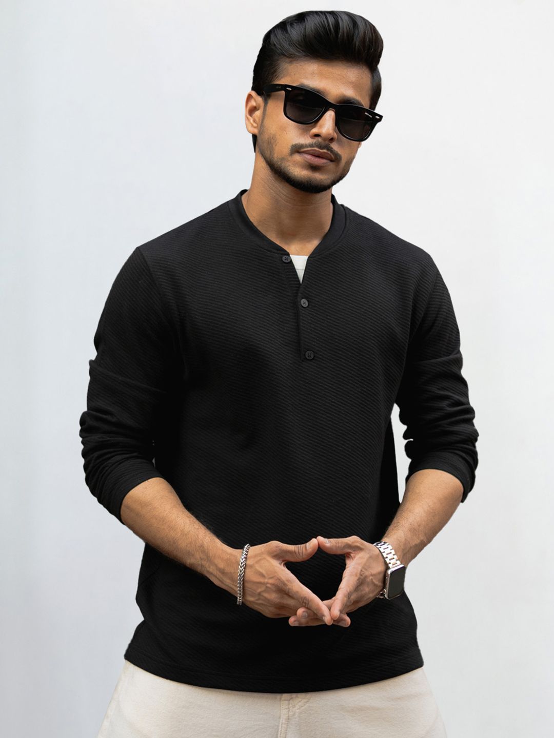Powerlook Men Henley Neck T-shirt