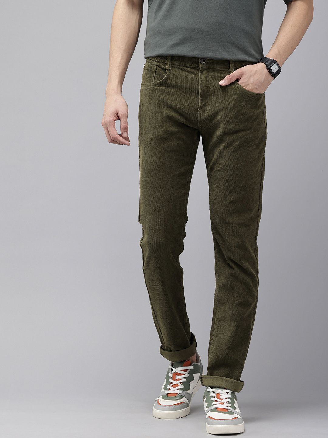 SPYKAR Men Corduroy Chinos Trousers