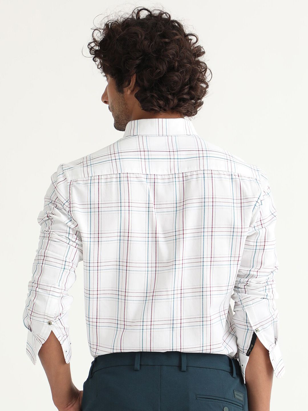 RARE RABBIT Men Lome Regular Fit Tartan Checked Cotton Shirt