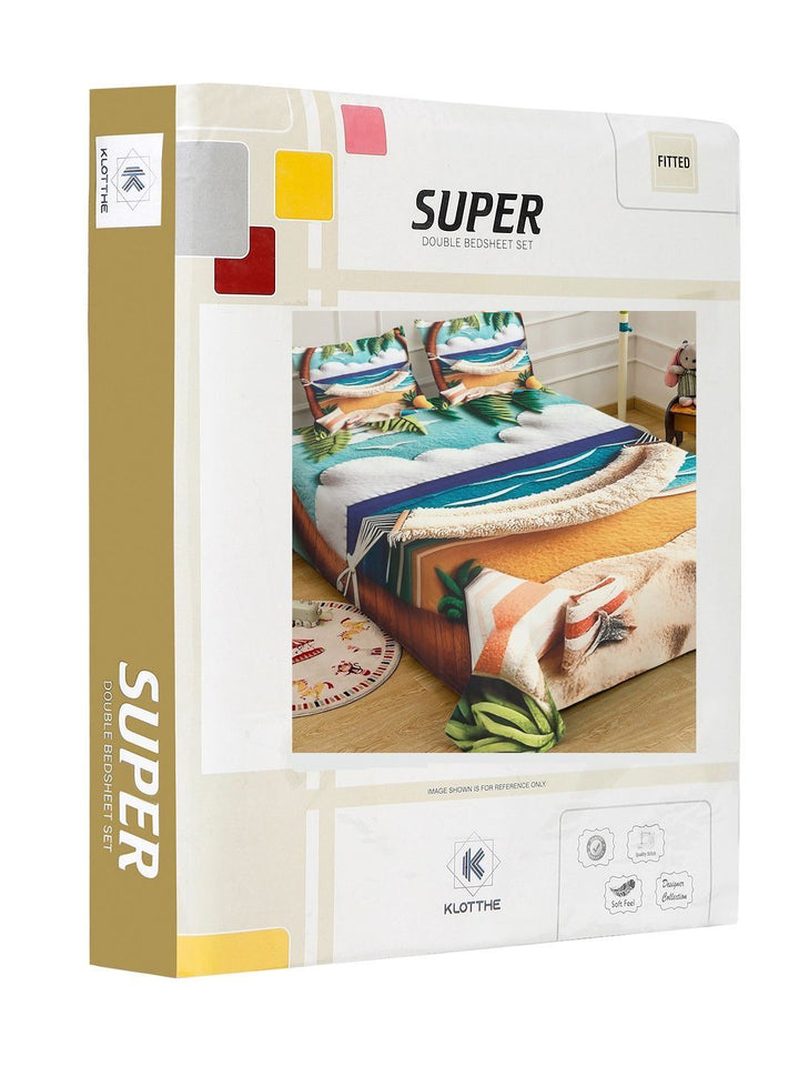 KLOTTHE Coklat Abstrak Bercetak 400 TC Cadar King Superfine