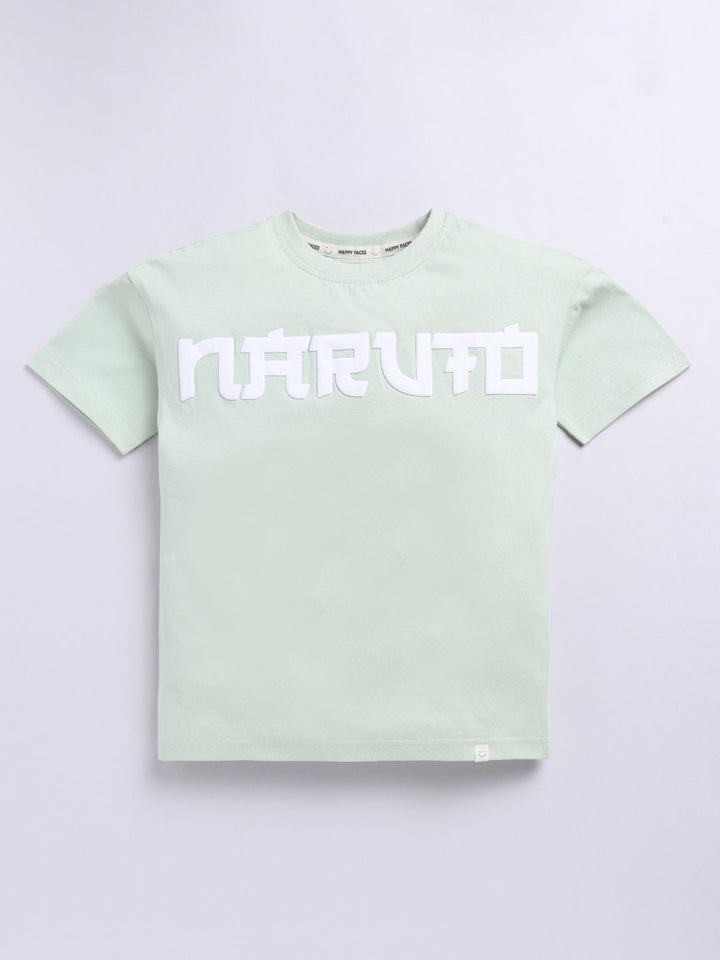 Happy Faces Boys Naruto Print Pure Cotton T-shirt