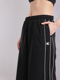 HRX by Hrithik Roshan Women Contrast Piping Rapid-Dry Flared Training Track Pants