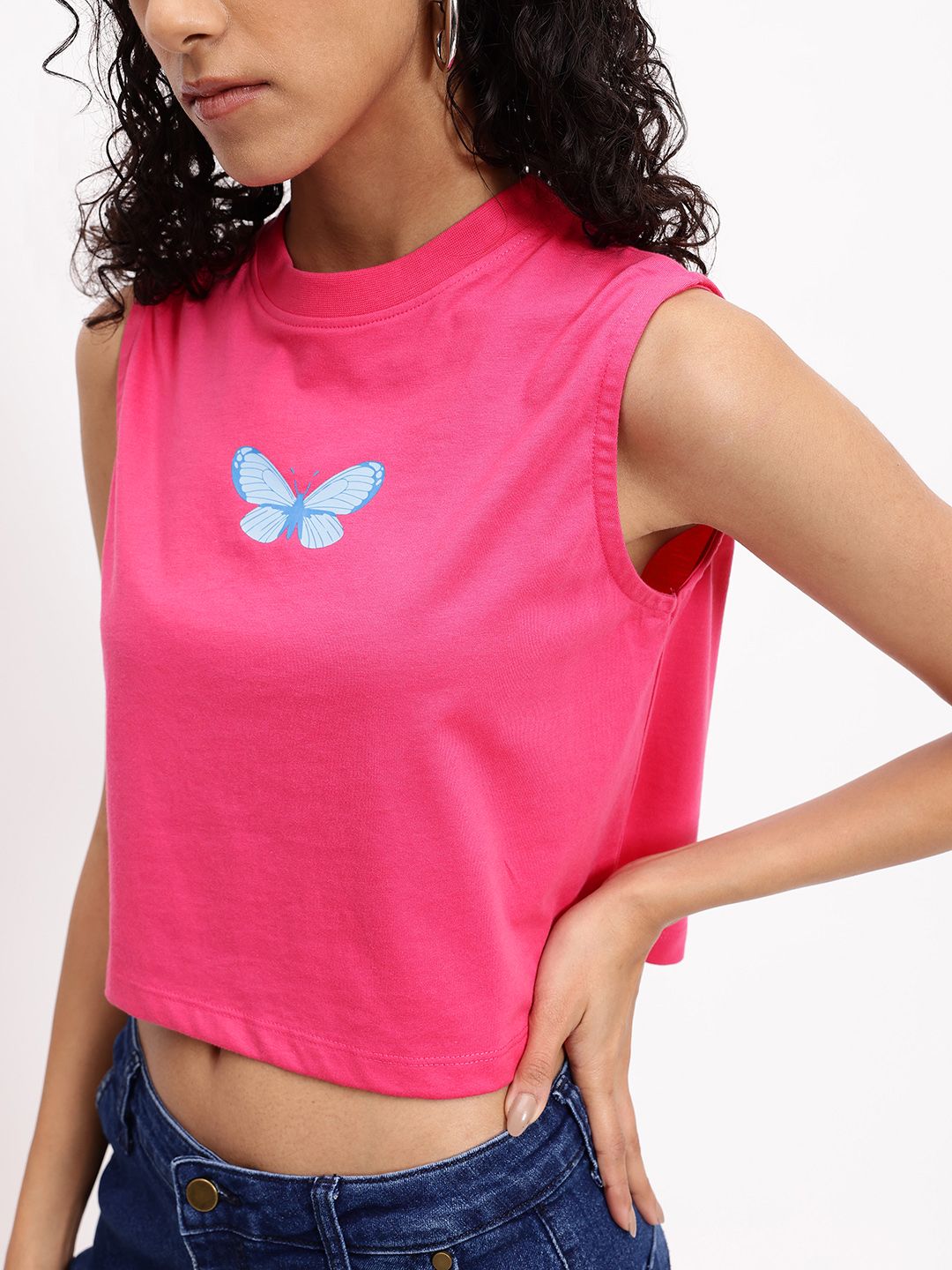 DressBerry Sense Of Freedom Sleeveless Crop T-shirt