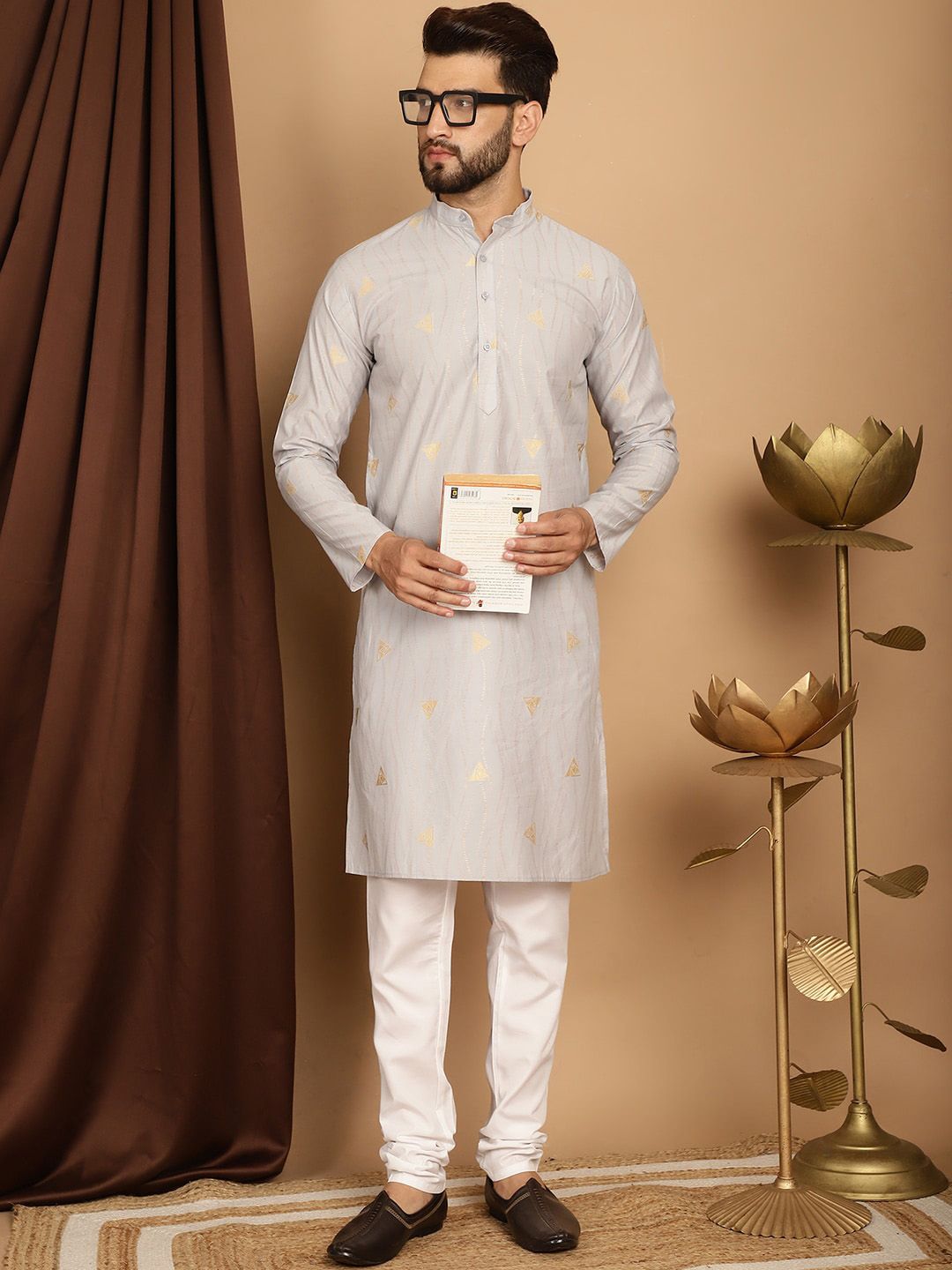 SOJANYA Mandarin Collar Kurta with Churidar