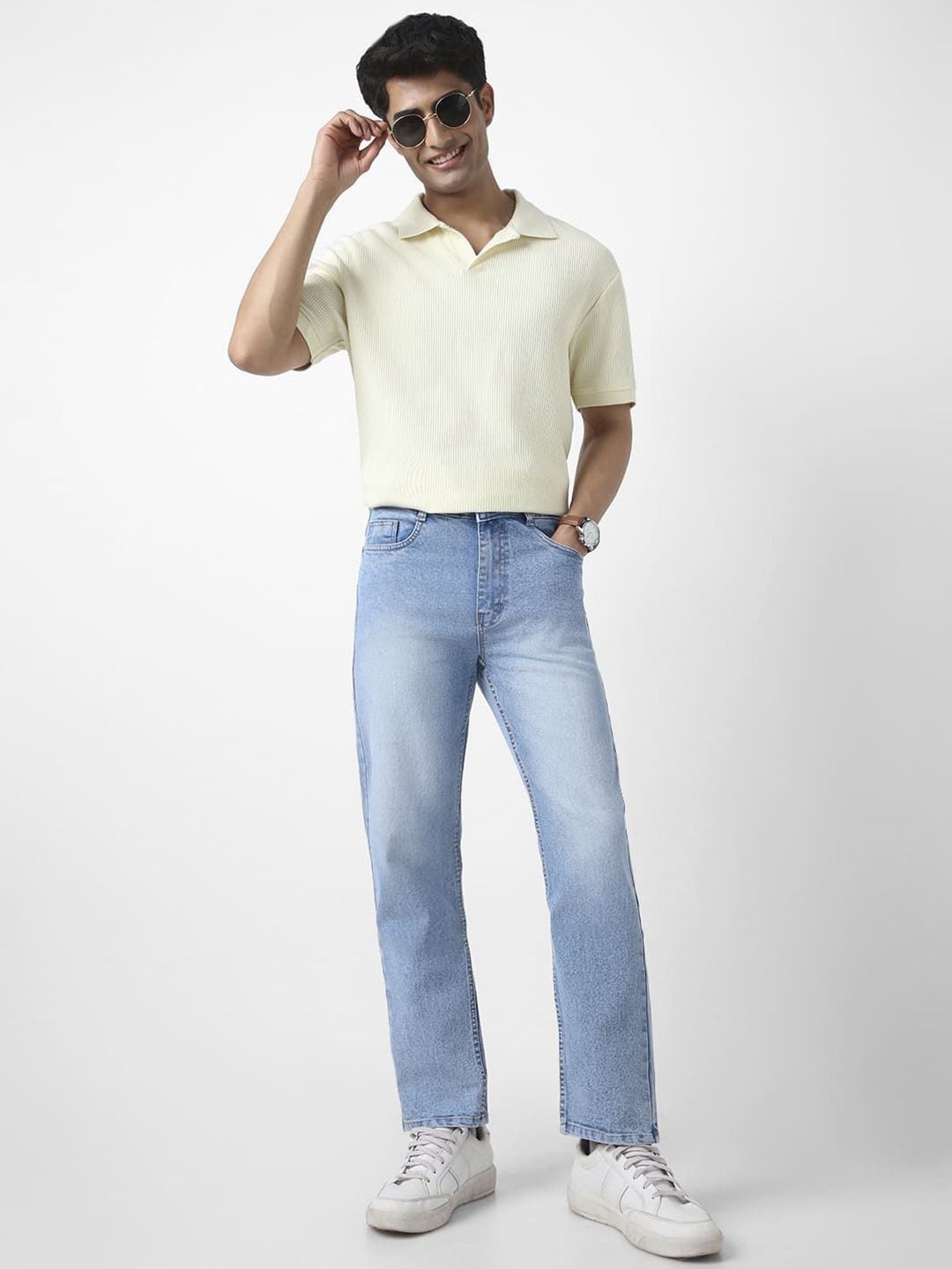Urbano Fashion Men Straight Fit Heavy Washed Jeans Stretchable