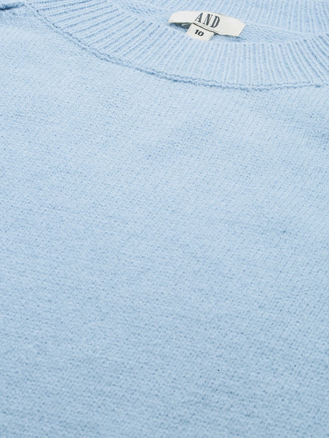 AND Women Blue Self-Design Jumper Dress