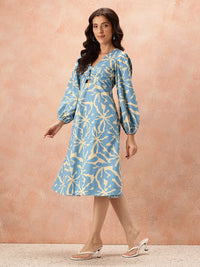 all about you Floral Print Pure Cotton A-Line Midi Dress