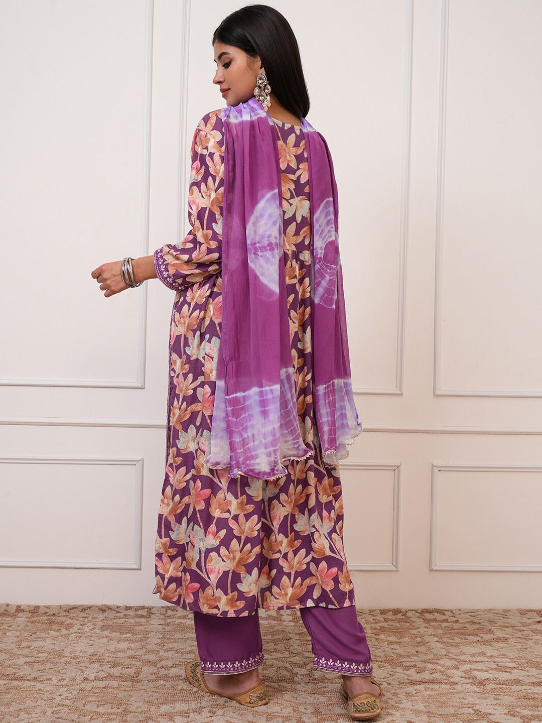 Vishudh Floral Printed Empire Kurta with Palazzo & Dupatta