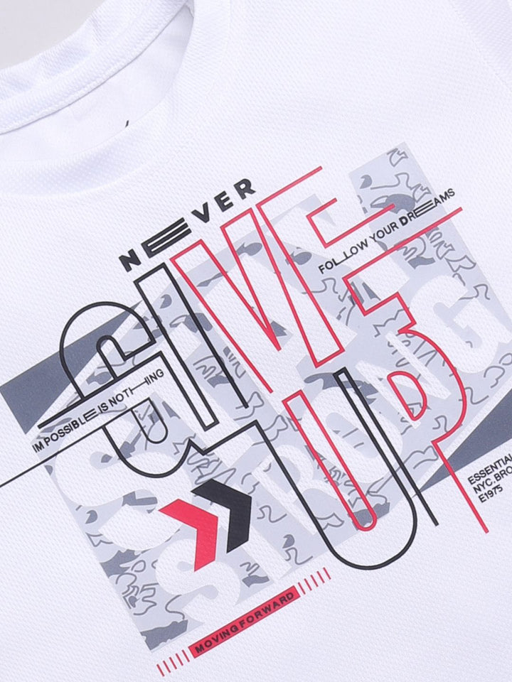 HRX by Hrithik Roshan Boys Typography Printed Rapid-Dry T-shirt