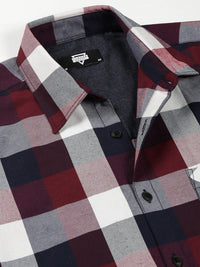 Thomas Scott Classic Tartan Checks Opaque Checked Cotton Casual Shirt - Oversized