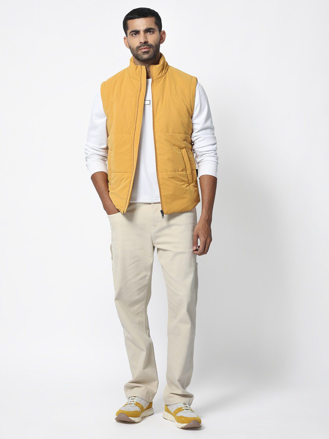 RARE RABBIT Men Colson Puffer Mock Collar Padded Jacket