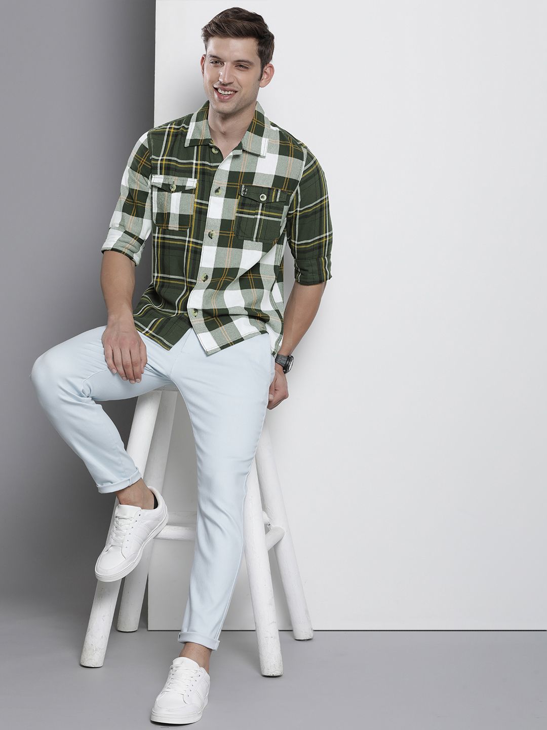 The Indian Garage Co Men Opaque Checked Casual Shirt