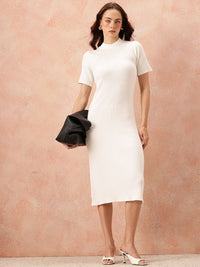 all about you High Neck Sheath Midi Dress